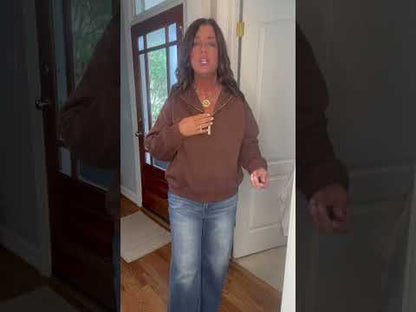 Brown Fleece Half Zip Sweatshirt