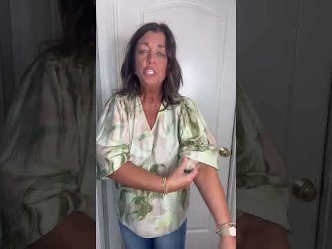 Green Mix Muted Floral Print Loose Fit Blouse