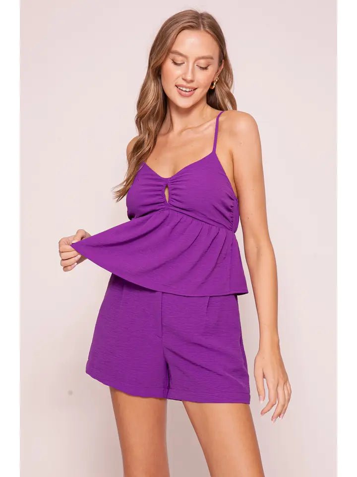 Purple O Ring Airflow Game Day Cami Top - Simply Pink Boutique