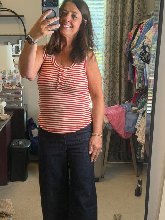 Red Stripe Tank Top - Simply Pink Boutique
