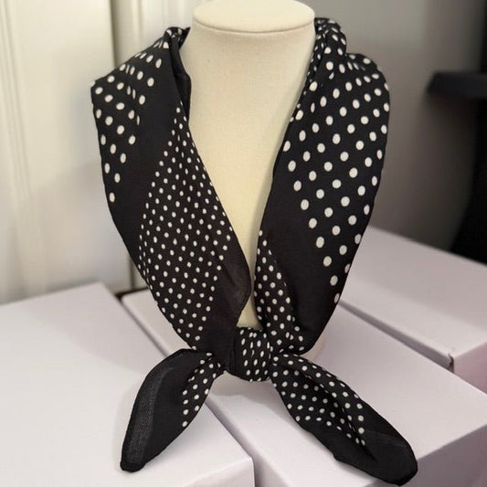 Rosette & Polka Dot Scarf Black - Simply Pink Boutique