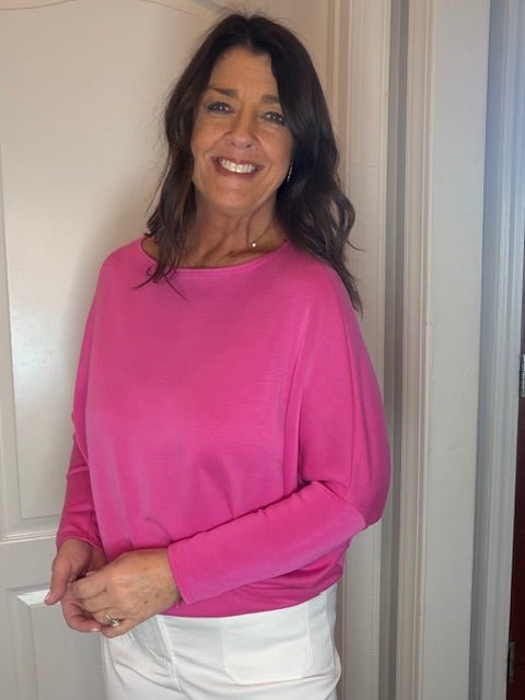 Scuba Fabric Dolman Top Fuchsia - Simply Pink Boutique