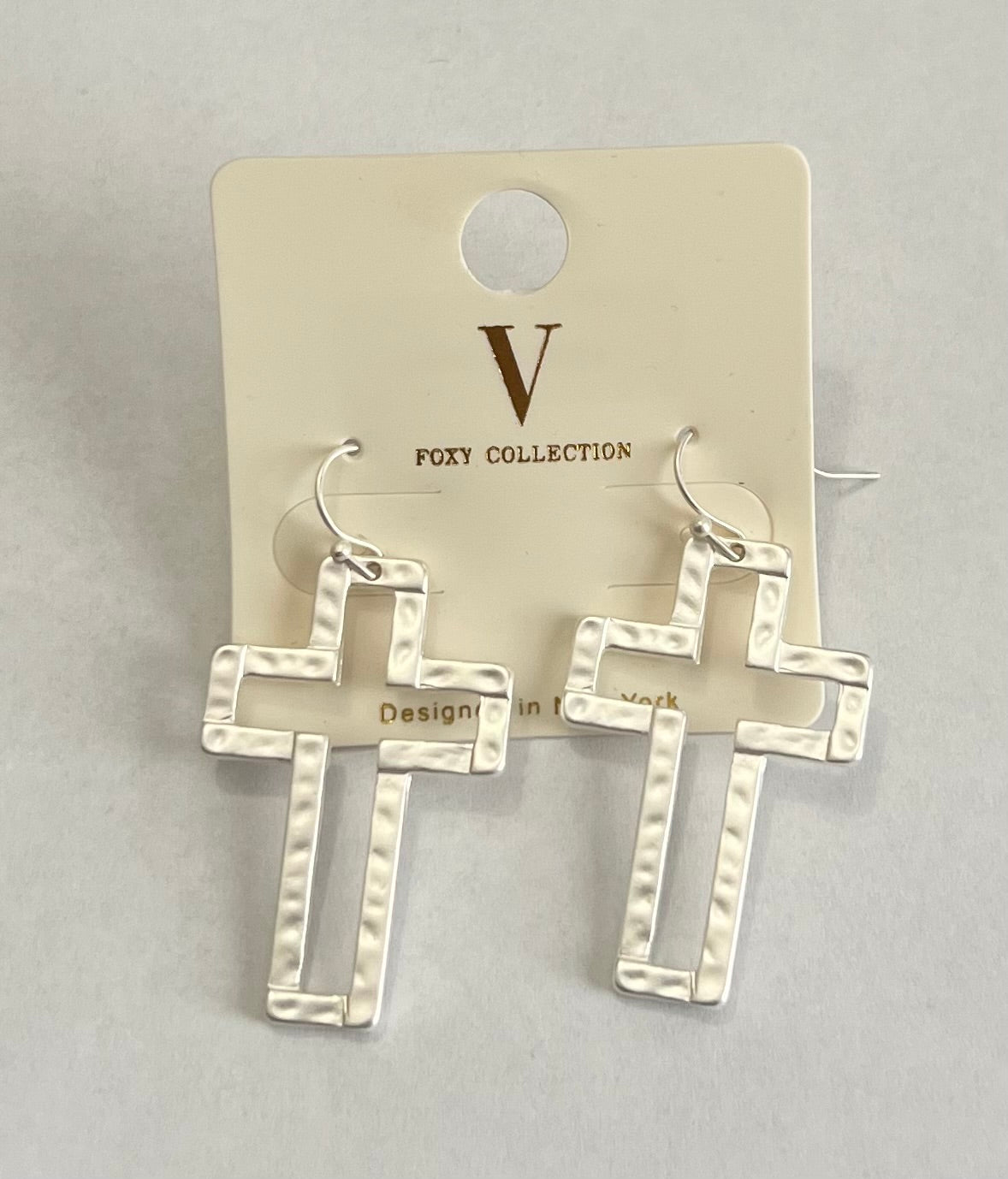 Silver Cross Earrings - Simply Pink Boutique