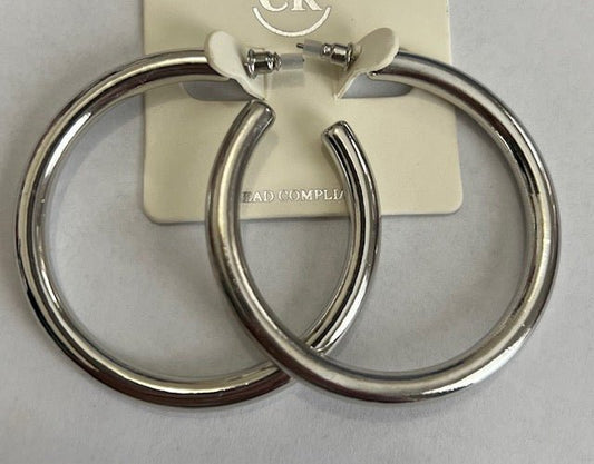 Silver Hoop Earrings - Simply Pink Boutique