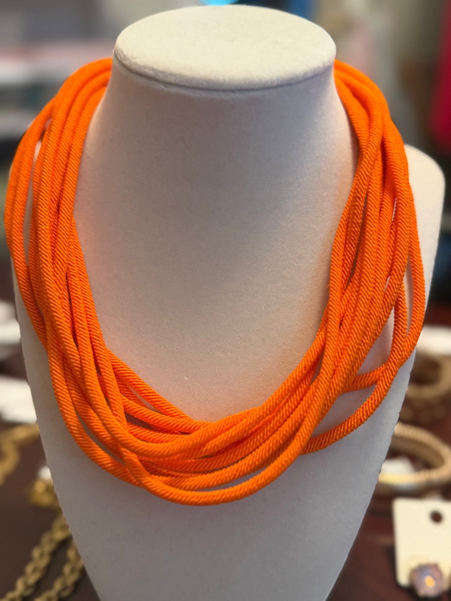 Small Orange Rope Necklace - Simply Pink Boutique