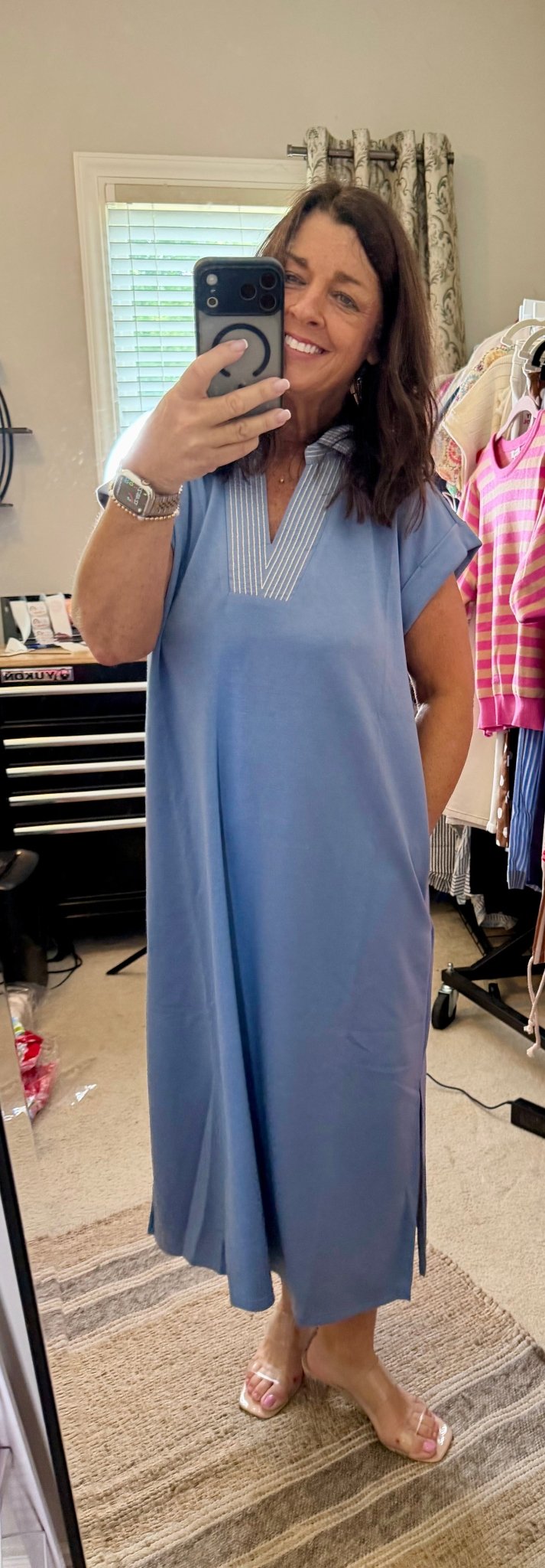 Stitch Detail Scuba Maxi Dress - Simply Pink Boutique