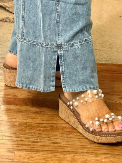 Stone Washed Light Denim Pants - Simply Pink Boutique