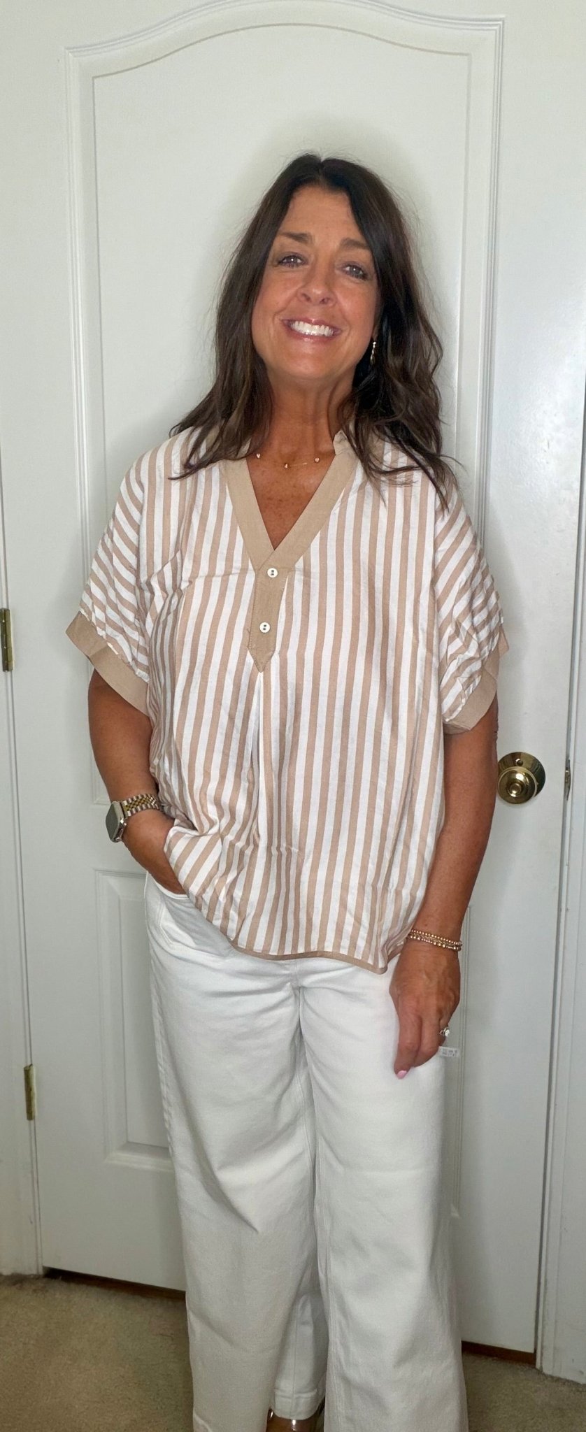 Striped Oversized Top - Simply Pink Boutique