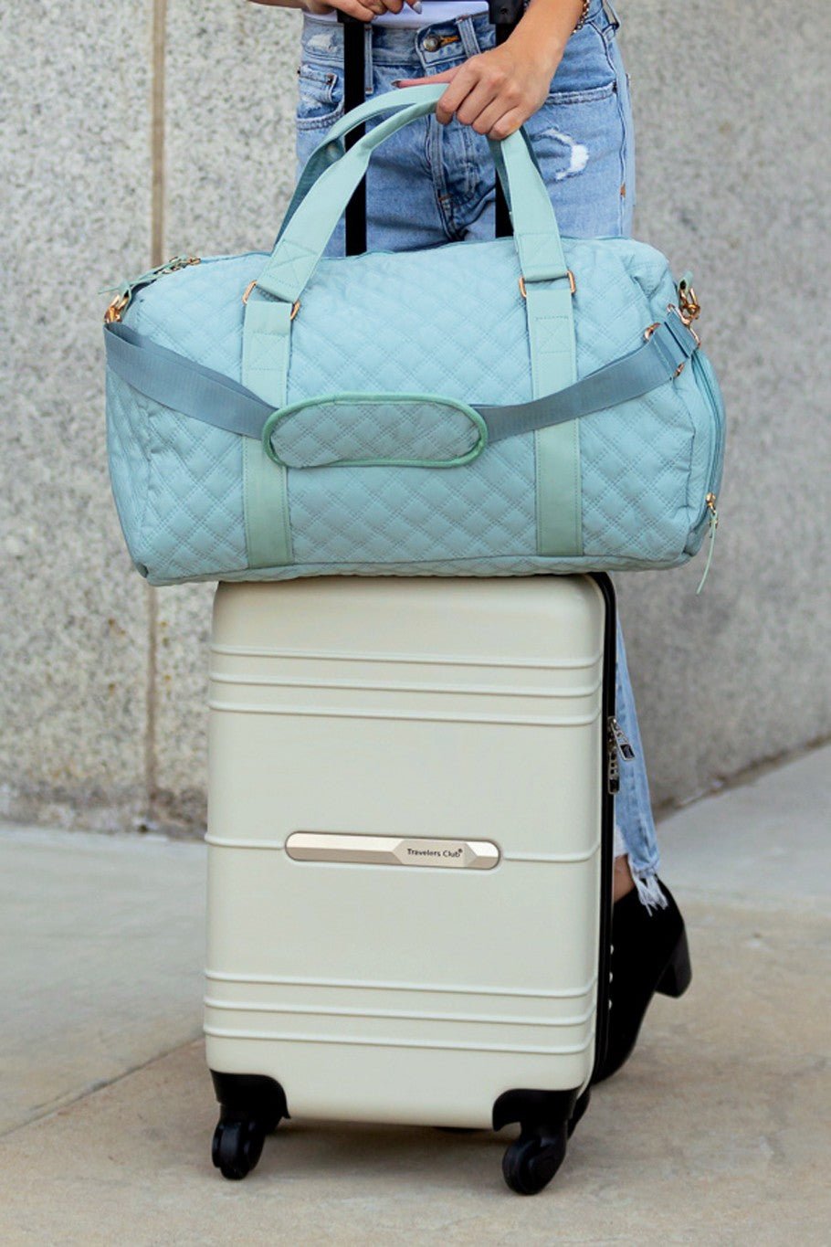 Travel Weekender Bag French Blue & Black - Simply Pink Boutique