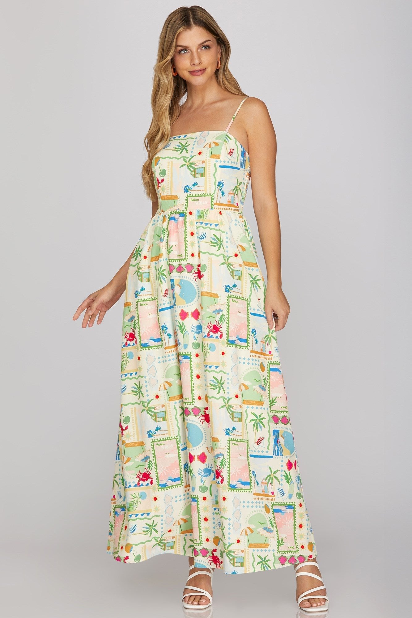 Tropical Maxi Dress with Pockets - Simply Pink Boutique
