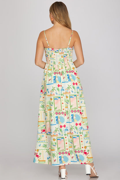 Tropical Maxi Dress with Pockets - Simply Pink Boutique