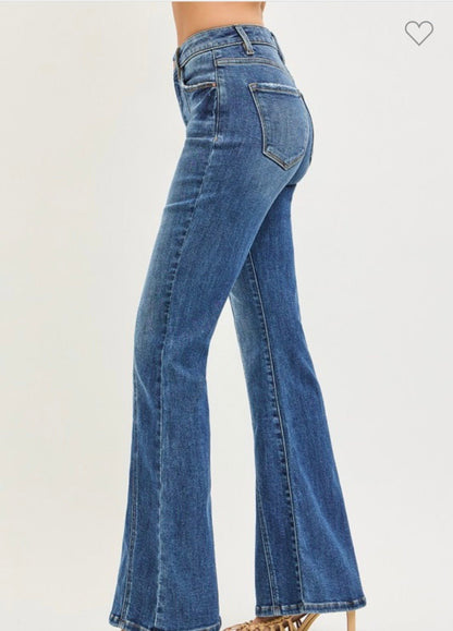 Tummy Control High Rise Flare Front Seam - Simply Pink Boutique